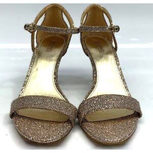 Michael Kors Gold Glitter Leather Stiletto Women's High Heels Size 7M